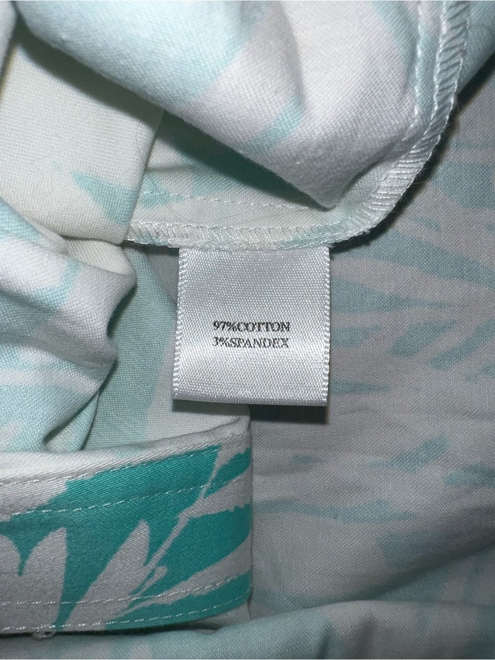 Island Republic Sleeveless Teal & White Floral Shirt Dress Tie Waist 100% Cotton - Picture 9 of 9